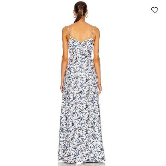 Jonathan Simkhai Ava Wrap Gown Pacific Print Size 0 - Picture 6 of 14